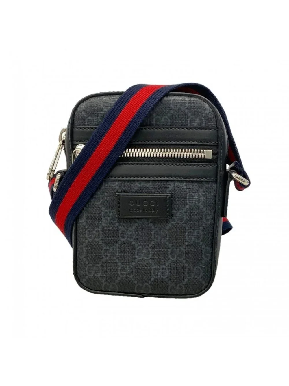 Gucci Shoulder Bag GG Supreme Black Silver
